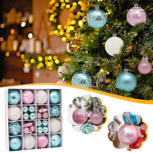 Pink Christmas Ball Ornaments Set – 42 pcs, 3–6 cm