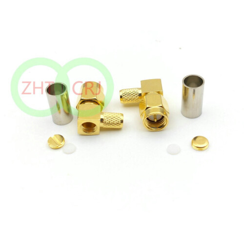 Conjunto de 100 conectores coaxiais RF SMA macho de 90