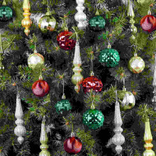 Christmas Ball Ornaments Red Gold Silver 6PCS