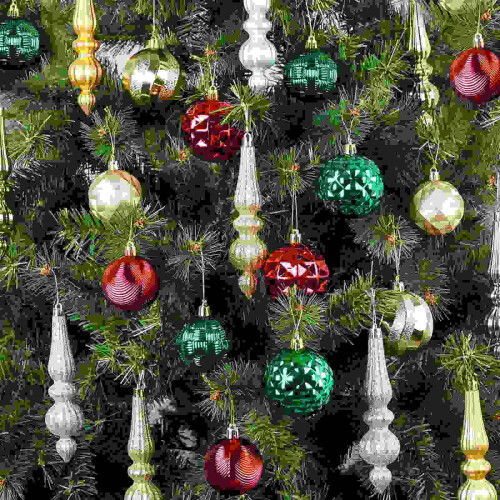 Christmas Ball Ornaments Red Gold Silver 6PCS
