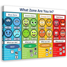 Zones de régulation de la gestion émotionnelle - Affiche sur toile
