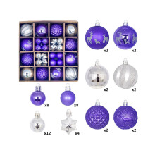 Christmas Decoration Balls Set – Purple Plastic