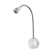 Lámpara de lectura LED de pared con brazo flexible, color plata, 3W