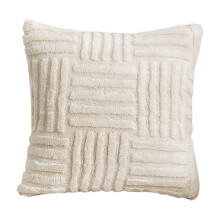 Gestreifter Polyester-Kissenbezug mit verdecktem Reißverschluss, 45 x 45 cm