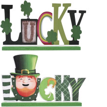 Tischaufsteller aus Holz zum St. Patrick's Day, 13 x 20 cm