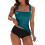 Womens Tankini Swimsuits Tummy Control 2 Piece Ruched-Blue XL 1