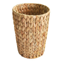2 Gallon Wicker Trash Can, Woven Water Hyacinth Wicker Waste Basket for Bathroom, Small Trash Can for Bedroom