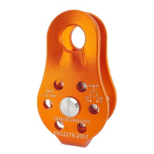 Polea de Escalada de Aluminio de Alta Resistencia de 26 KN, Juego de Poleas Giratorias Individuales para Cuerda de 12 mm / para Izaje / Transporte,
