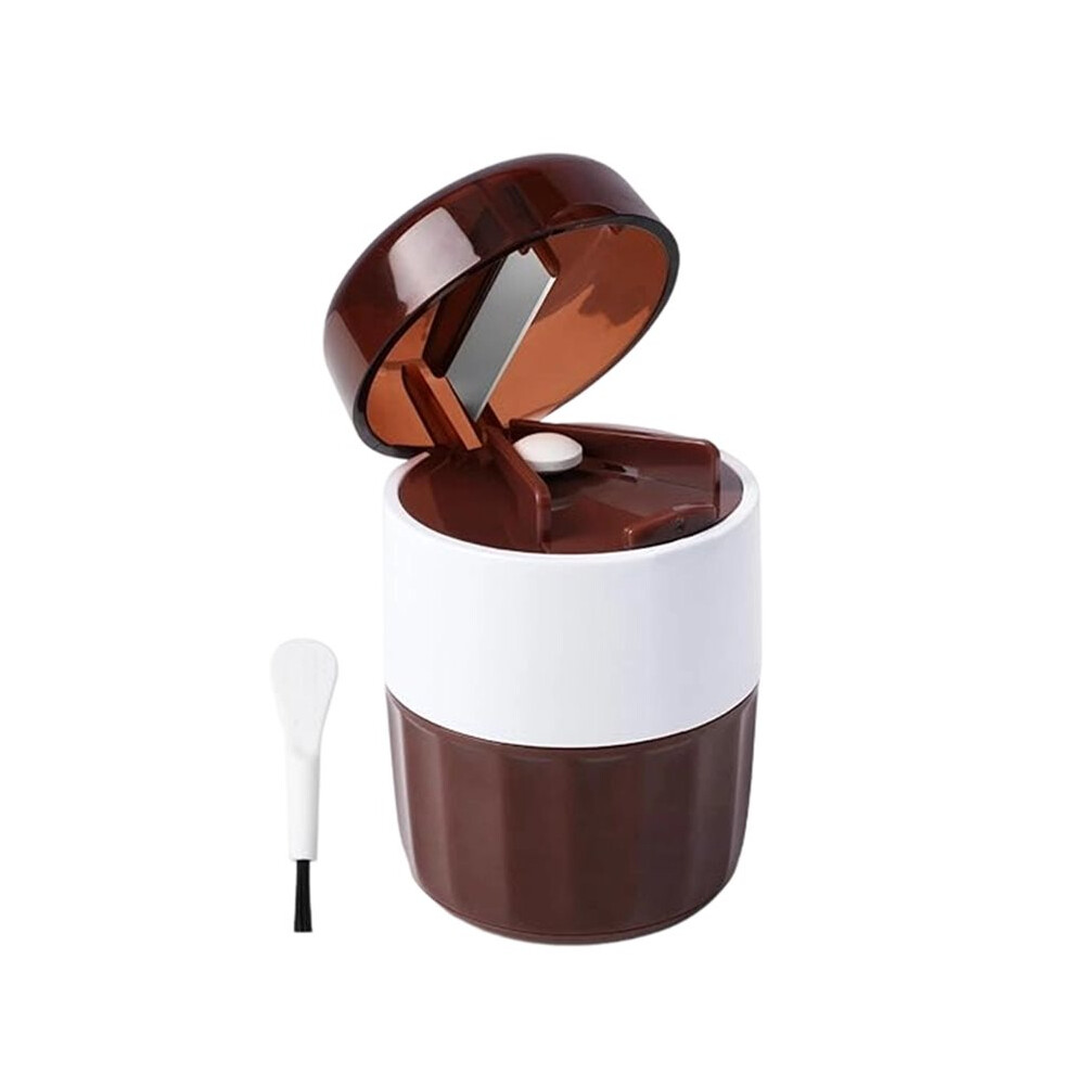 Tlily Pill Crusher Wh Pill Cutter And Storage Splitter Pills Tablets Vitamins Grind To Fine Powder For Small Large Pills Brown