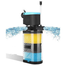 Aquarium Filter Fish Tank Filter Turtle Filter for 10-40 Gallon Fish Tanks with Dual Water Outlet & Aeration EU Plug