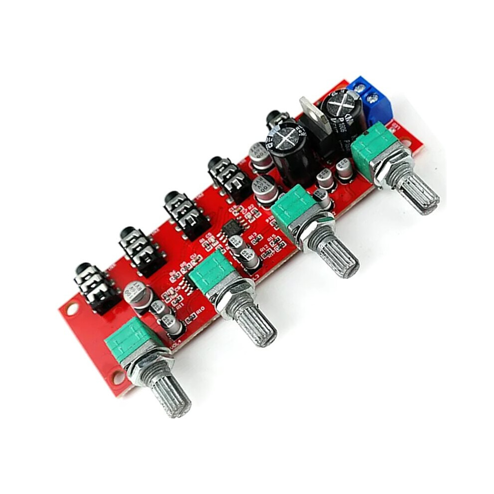 Ne5532 Stereo Audio Signal Pre-Amplifier 4 Way Input Mixer Audio Volume Control Tone Preamp Board Diy Sound Home 6031353656235