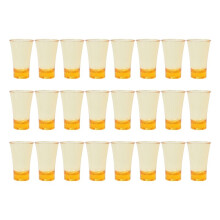 24pcs 30ml Polystyrene Shot Glasses for Spirits, Cocktails, Multicolored Ombre Design Yellow