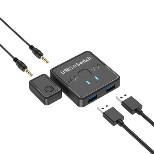 New USB 3.0 Printer Sharer  2 in 1 Out 2 Computers Share 1 Printer Mouse Keyboard Hard Disk External Controller