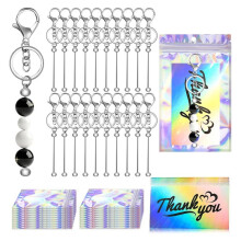 20PCS Beadable Keychain Bars, Blank Beadable Keychains Accessories for DIY Keychain Making,for Personalized Crafts Gifts