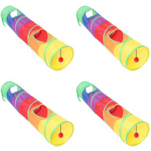 4X Cat Tunnel Pet Tube Collapsible Toy Indoor Outdoor Kitty Puppy Toys for Puzzle Exercising Hiding Training
