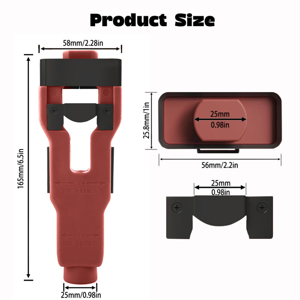 (Red) Door Latch Installation Chisel Tool - Accurate Chiseling & Scoring For 1-3/4" & 1-3/8" Doors, Woodworking Mortising Tool 6963311547562