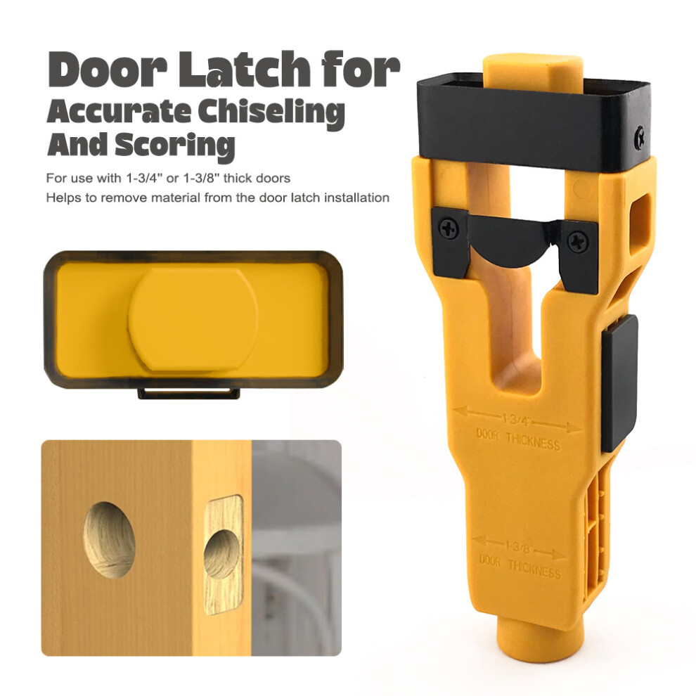 (Yellow) Door Latch Installation Chisel Tool - Accurate Chiseling & Scoring For 1-3/4" & 1-3/8" Doors, Woodworking Mortising Tool 6963311547579