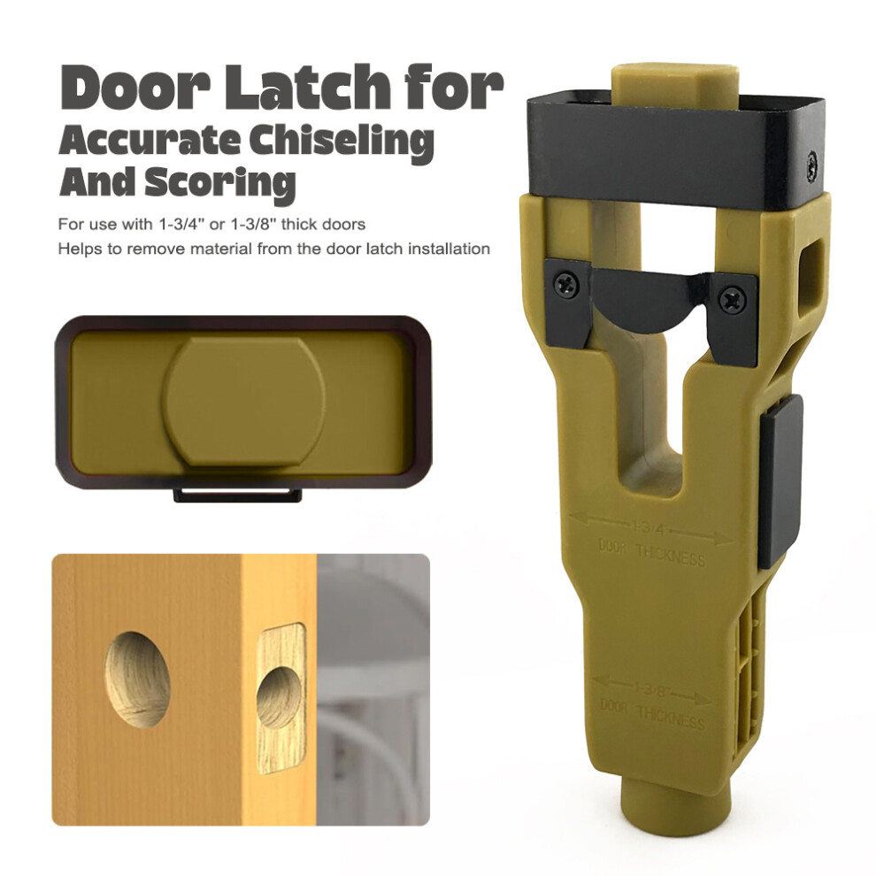 (Green) Door Latch Installation Chisel Tool - Accurate Chiseling & Scoring For 1-3/4" & 1-3/8" Doors, Woodworking Mortising Tool 6963311547593
