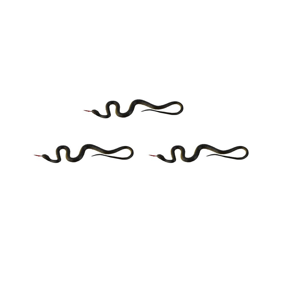 3X Rubber Snake Pretend Trick Toy Garden Props