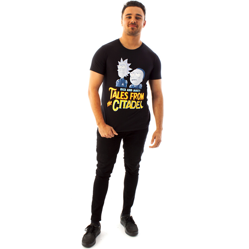 Rick And Morty (Medium) Short Sleeved T-Shirt (Mens Black)
