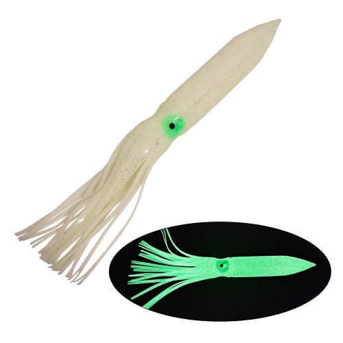 10 Stück Weicher Köder Tintenfisch Röcke 8 cm-Nachtfarbe 1