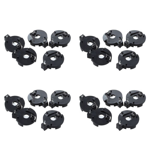CR2016 2025 2032 Coin Cell Button Battery Holder Socket Black 20 Pcs