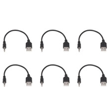 6st 3,5 mm Plugg AUX Ljudjack Till USB 2.0 Hane Laddare Kabel Adapter Sladd för Bil MP3