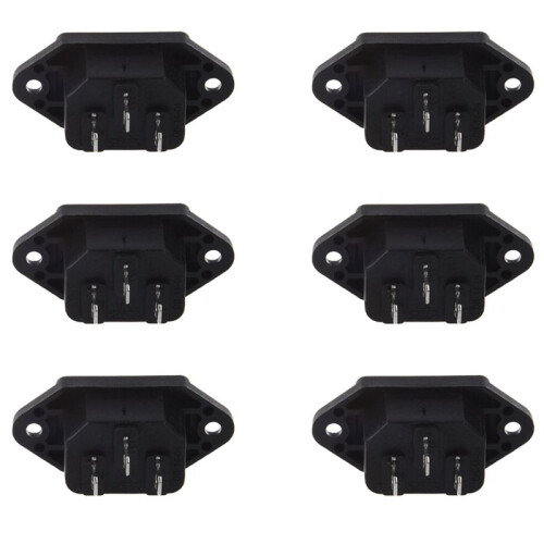 6X IEC 320 C14 Stecker 3 Pins PCB Panel-Geraetestecker-Anschlussbuchse