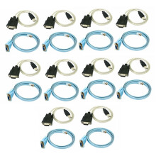 10X RJ45 Network Cable Serial Cable Rj45 to DB9 and RS232 to USB (2 in 1) CAT5 Ethernet Adapter LAN Console Cable