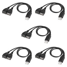 5X USB Splitterkabel, USB 2.0 A Hane Till Dubbel USB Hona Jack Y Splitterladdarkabel