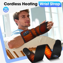Upgraded Cordless Wrist Massager for Carpal Tunnel, 4000mAh Rechargeable Heated Brace with Timed & Adjustable Heat