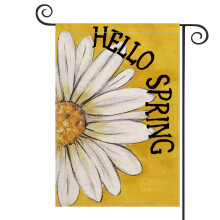 Bandeira de jardim Daisy Hello Spring 12x18 polegadas, dupla face