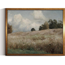 Vintage Wildflower Field Canvas Wall Art 24x16 in