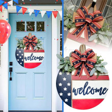 Welcome Wooden Door Sign – American Independence Day