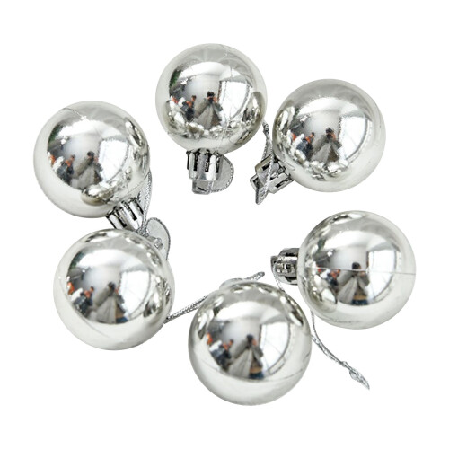 Christmas Ball Ornaments Set – Silver Electroplated