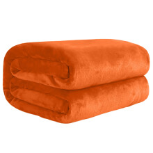 Koraalvlies dekbed, tweepersoonsformaat, effen oranje