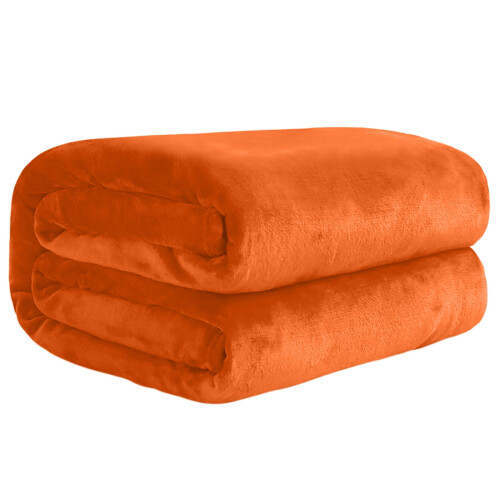 Couette en polaire corail, taille simple, orange uni