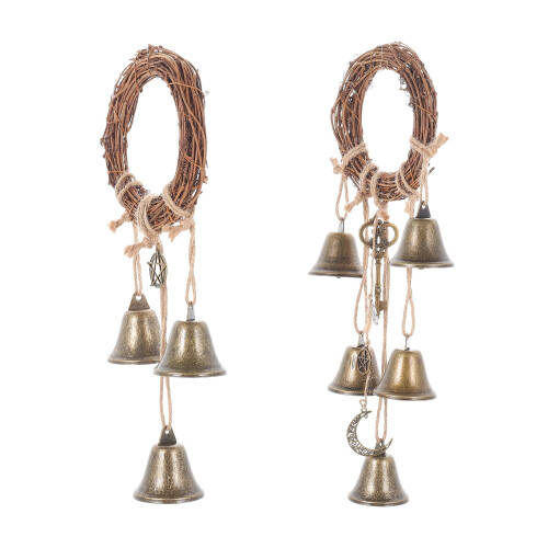 Hangende deurbel van rotan – 2 stuks