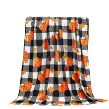 Flanel plédtakaró tök mintával juharlevél mintával 150x130cm