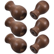 6 Wooden Blind Cord Knobs Brown 3x2x2cm