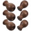 6 Wooden Blind Cord Knobs Brown 3x2x2cm 1