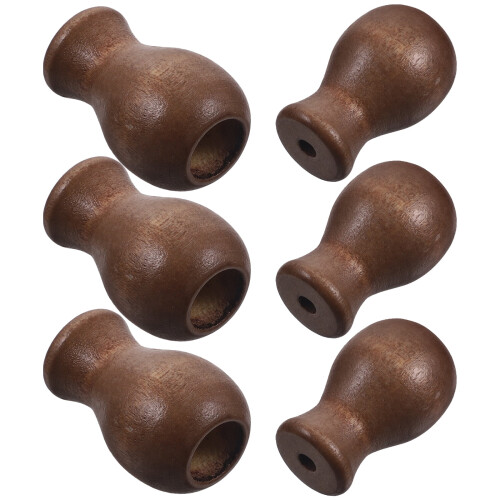 6 Wooden Blind Cord Knobs Brown 3x2x2cm