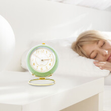 Small gold vintage metal desk clock, 1 piece