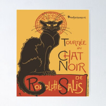 Black Cat Tourplakat von Rodolphe Salis