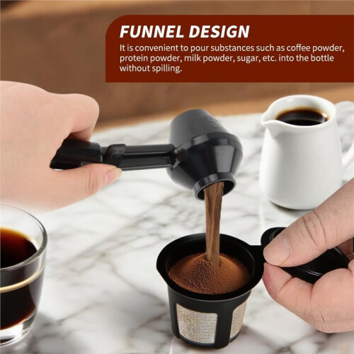 Conjunto de 2 Colheres Medidoras de Café com Funil para Cápsulas de Café Reutilizáveis . 1
