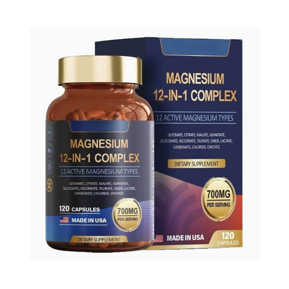 Magnesium 12 in 1 Complex 700mg - Glycinate Citrate Malate Taurate Daily Support