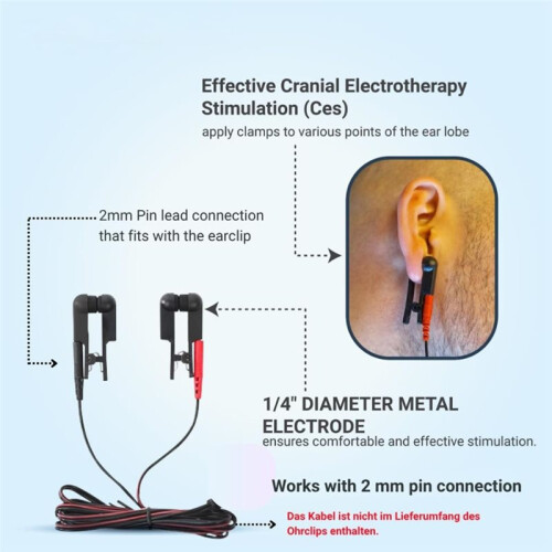 Ear Clip Electrode Double-Sided Rubber  Comfortable, Compatible for Tens Unit & CES Stimulation 2 Pair 1