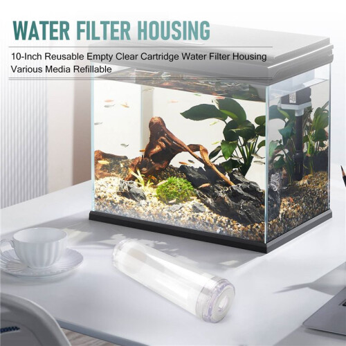 10-Inch Reusable Empty Clear Cartridge Water Filter Housing Various Media Refillable 1