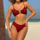 Dames 2-delige bikiniset met schelpuitsnijding,-Legergroen S 7