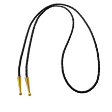 Adjustable Bolo Tie Craft Kits Bolo Tie PU Cord with Metal Cone Pendant For Personalizing Jewelry Craft Project Supply Gold